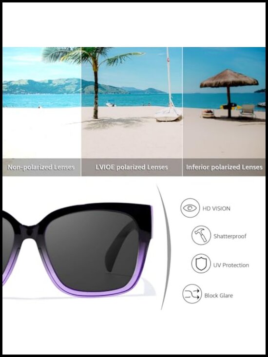 Oversized Square Fit Over Sunglasses with UV Protection 2 Pack